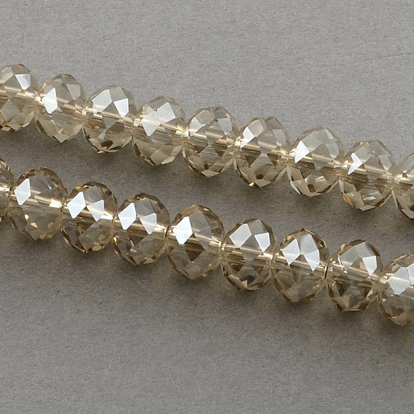 

PandaHall Electroplate Glass Bead Strands, Faceted Rondelle, Tan, 2.5x2mm, Hole: 0.8mm, about 168~170pcs/strand Glass Rondelle Orange