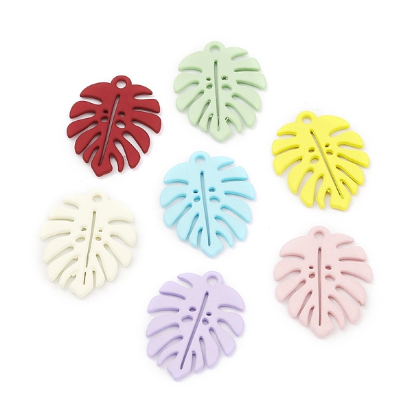 

PandaHall Spray Painted Alloy Pendants, Long-Lasting Plated, Lead Free & Cadmium Free, Leaf, Mixed Color, 21.5x16.5x1mm, Hole: 1.6mm Alloy..., Multicolor