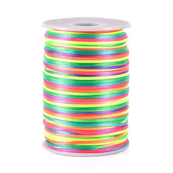 

PandaHall Nylon Thread, Rattail Satin Cord, Colorful, 2mm, about 109.36 yards(100m)/roll Nylon