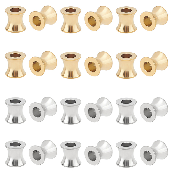 

PandaHall UNICRAFTALE About 32Pcs 2 Colors 8mm Column European Beads 304 Stainless Steel Loose Beads 4mm Large Hole Beads Column Beads for...