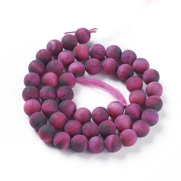 

PandaHall Natural Tiger Eye Beads Strands, Dyed & Heated , Frosted, Round, Medium Violet Red, 8mm, Hole: 1.2mm, about 46~49pcs/strand...