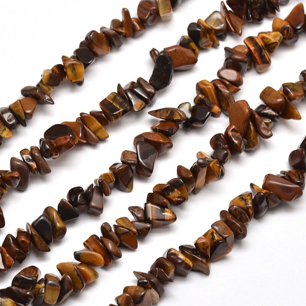 

PandaHall Natural Tiger Eye Chip Bead Strands, 5~8x5~8mm, Hole: 1mm, about 31.5 inch Tiger Eye Chip