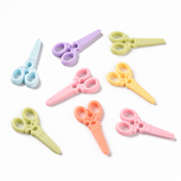 

PandaHall Resin Cabochons, Scissors, Mixed Color, 34.5x17x3.5mm Resin Tool Multicolor