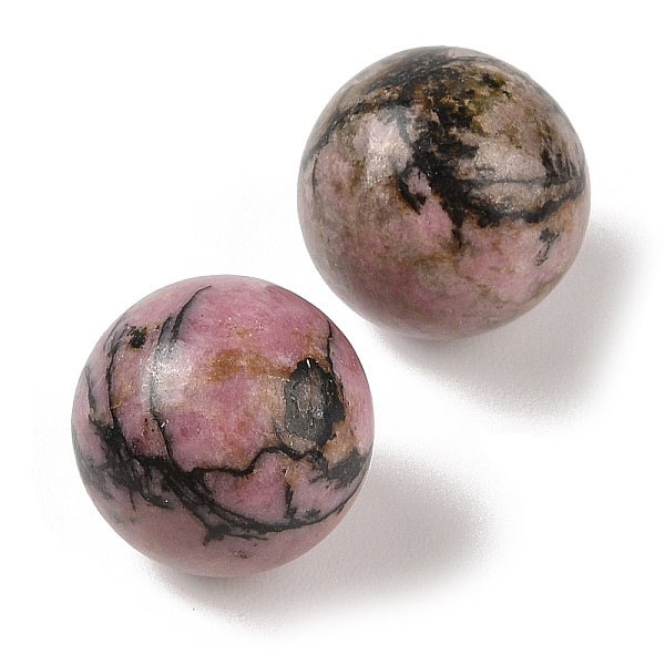 Natural Rhodonite No Hole Sphere Beads