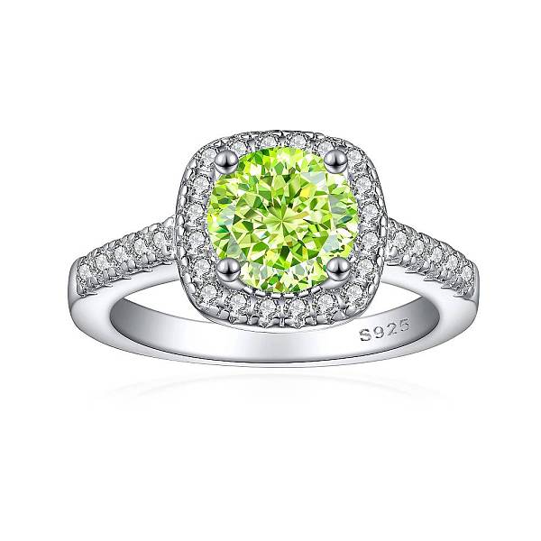 

PandaHall 925 Sterling Silver Micro Pave Cubic Zirconia Plain Band Rings, Real Platinum Plated, Square, Green Yellow, Inner Diameter: 17mm...
