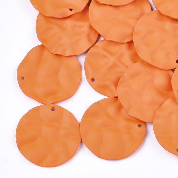 

PandaHall Spray Painted Iron Pendants, Flat Round, Dark Orange, 28x2.5mm, Hole: 1mm Iron Flat Round Orange