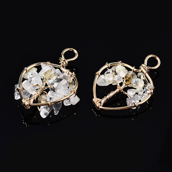 

PandaHall Natural & Synthetic Gemstone Pendants, Golden Tone Brass Wire Wrapped, Tree, Heart, 37~38.5x26~27x5.5~7.5mm, Hole: 4mm Mixed Stone...