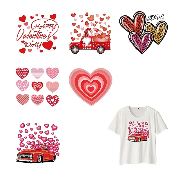 

PandaHall PET Heat Transfer Film Logo Stickers Set, for DIY T-Shirt, Bags, Hats, Jackets, Valentine's Day Theme, Heart Pattern..., Multicolor