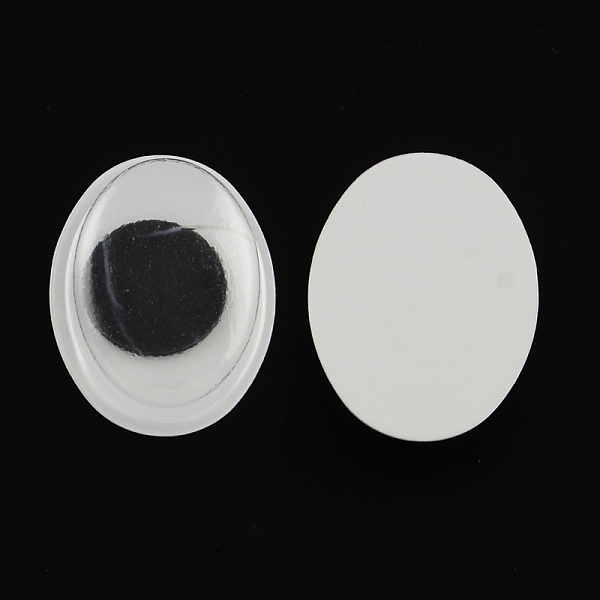 

PandaHall Black & White Wiggle Googly Eyes Cabochons DIY Scrapbooking Crafts Toy Accessories, Oval, Black, 10x8x3mm Plastic