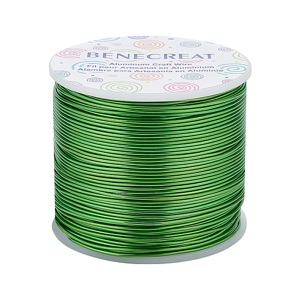 

PandaHall BENECREAT Matte Round Aluminum Wire, Lime Green, 17 Gauge, 1.2mm, 116m/roll Aluminum Round