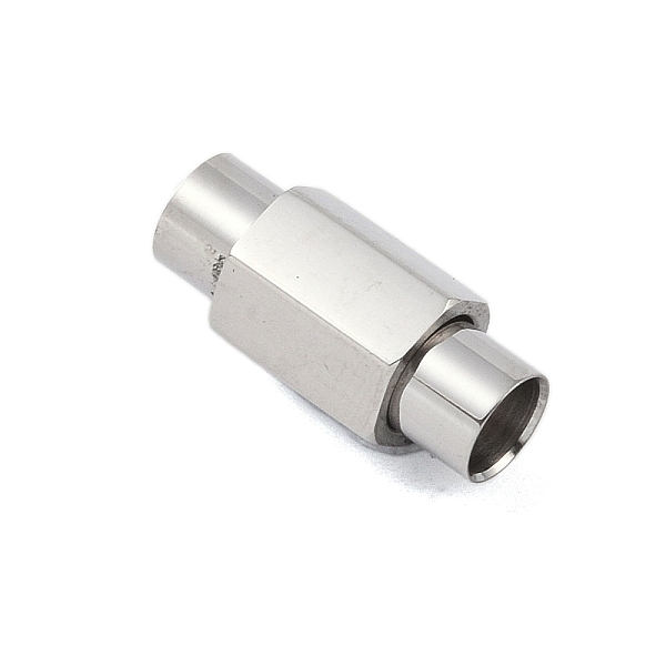 

PandaHall 304 Stainless Steel Magnetic Clasps with Glue-in Ends, Hexagon, Stainless Steel Color, 19x9x8mm, Hole: 5mm 304 Stainless Steel...