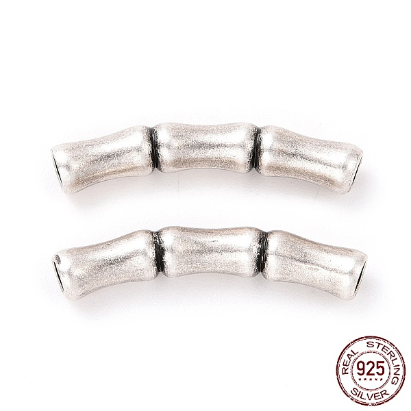 

PandaHall 925 Sterling Silver Tube Beads, Bamboop-shaped with Textured, Antique Silver, 18x4x3mm, Hole: 1.6mm, about 20Pcs/10g Sterling...
