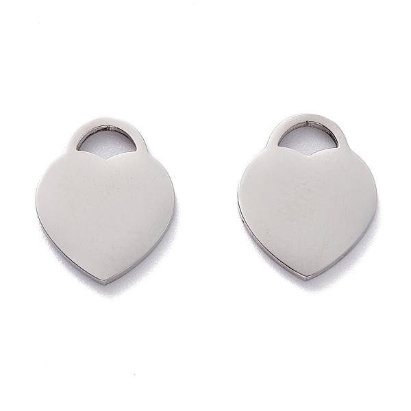 

PandaHall 304 Stainless Steel Pendants, Stamping Blank Tag, Heart, Stainless Steel Color, 16x13x1.5mm, Hole: 4x3mm 304 Stainless Steel Heart