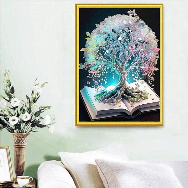 

PandaHall Tree of Life DIY Diamond Painting Kits, including Resin Rhinestones, Diamond Sticky Pen, Tray Plate and Glue Clay, Turquoise..., Green