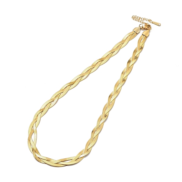 

PandaHall 304 Stainless Steel Interlocking Triple Herringbone Chain Necklace for Men Women, Golden, 14.57 inch(37cm) 304 Stainless Steel