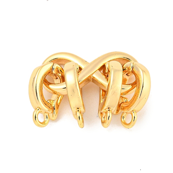 

PandaHall Brass Fold Over Clasps, with Infinity, Real 18K Gold Plated, 7x14x6mm, Hole: 1.2mm Brass