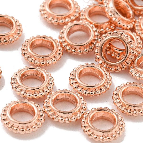 

PandaHall Alloy Spacer Beads, Granulated Beads, Rondelle, Rose Gold, 8x2.5mm, Hole: 4mm Alloy Rondelle