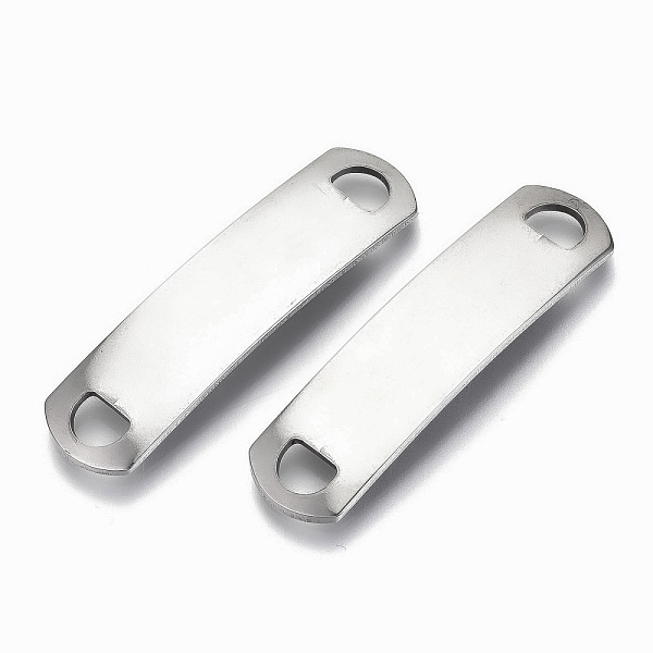 

PandaHall 201 Stainless Steel Links Connectors, Stamping Blank Tag, Rectangle Oval, Stainless Steel Color, 39x10x3.5mm, Hole: 5x3.5mm 201...