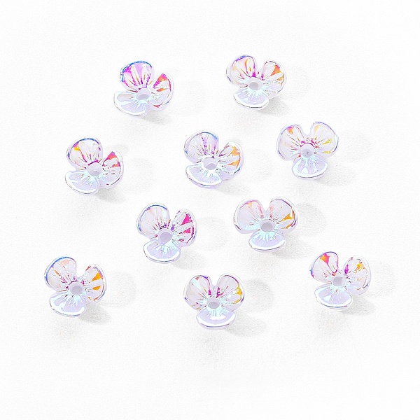 

PandaHall Electroplated 3-petal Flower Resin Cabochons, Nail Art Decoration Accessories, Cornflower Blue, 6x6.5x2.5mm, Hole: 1mm, 10pc/bag...
