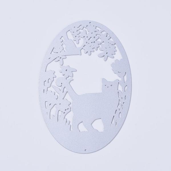 

PandaHall Carbon Steel Cutting Dies Stencils, for DIY Scrapbooking/Photo Album, Decorative Embossing DIY Paper Card, Oval with Cat Shape...