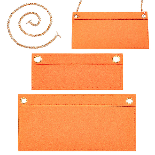 

PandaHall WADORN 2 Size Purse Organizer Insert Conversion Kit with Gold Chain, Felt Handbag Organizer Insert Inner Pocket Liner Clutches...