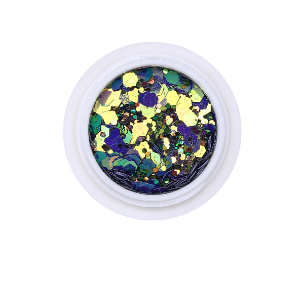 PandaHall Hexagon Shining Nail Art Decoration Accessories, with Glitter Powder and Sequins, DIY Sparkly Paillette Tips Nail, Purple, Powder...