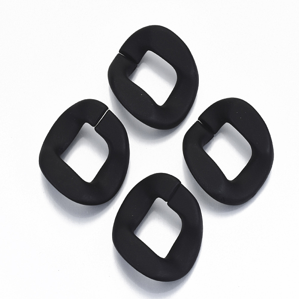 

PandaHall Opaque Spray Painted Acrylic Linking Rings, Quick Link Connectors, for Curb Chains Making, Twist, Black, 40x32x10mm, Inner...