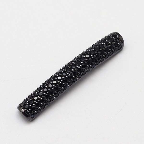 

PandaHall Tube Brass Micro Pave Grade AAA Cubic Zirconia Beads, Cadmium Free & Nickel Free & Lead Free, Gunmetal, 28x4x3mm, Hole: 2mm...