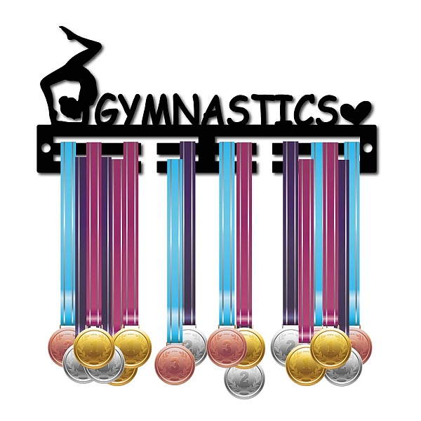 

PandaHall CREATCABIN Acrylic Medal Holder Gymnastics Medal Hanger Display Stand Wall Mount Hanger Hanging for Home Badge 2 Lines Athletes...
