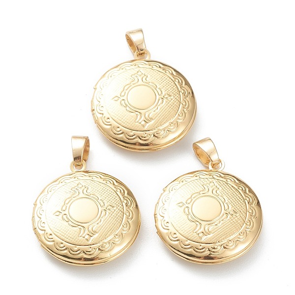 

PandaHall Brass Locket Pendants, Photo Frame Pendants for Necklaces, Long-Lasting Plated, Flat Round, Real 18K Gold Plated, 23x20x5.5mm...