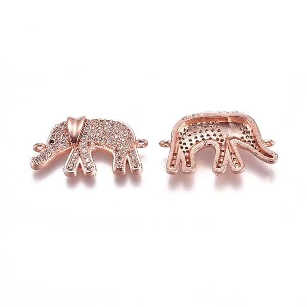

PandaHall Brass Micro Pave Cubic Zirconia Links connectors, Elephant, Clear, Rose Gold, 13.5x24x4mm, Hole: 1mm Brass+Cubic Zirconia Elephant...