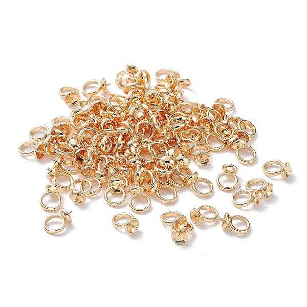

PandaHall Brass Screw Eye Peg Bails Charms, for Half Drilled Bead, Nickel Free, Real 18K Gold Plated, 9x5x3.5mm, Hole: 3.5mm, Pin: 0.5mm...