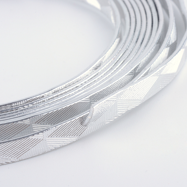 

PandaHall Textured Aluminum Wire, Bendable Metal Craft Wire, Flat Craft Wire, Bezel Strip Wire for Cabochons Jewelry Making, Silver, 5x1mm...