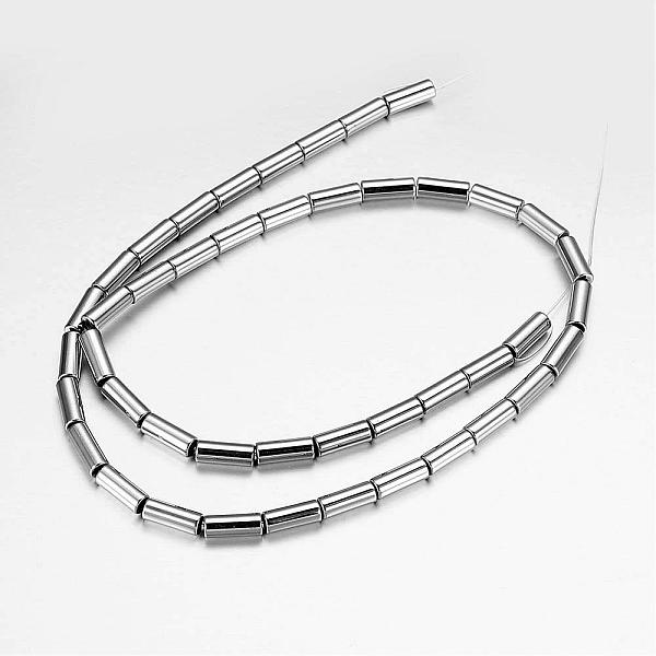 

PandaHall Non-Magnetic Synthetic Hematite Beads Strands, Column, Silver Plated, 9.5x3mm, Hole: 1mm, about 44pcs/strand, 16 inch Non-magnetic...