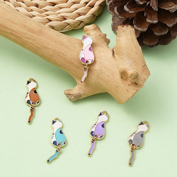 

PandaHall 5Pcs 5 Colors Eco-Friendly Alloy Enamel Pendants, Cadmium Free & Lead Free & Nickel Free, Light Gold, Cat, Mixed Color..., Multicolor