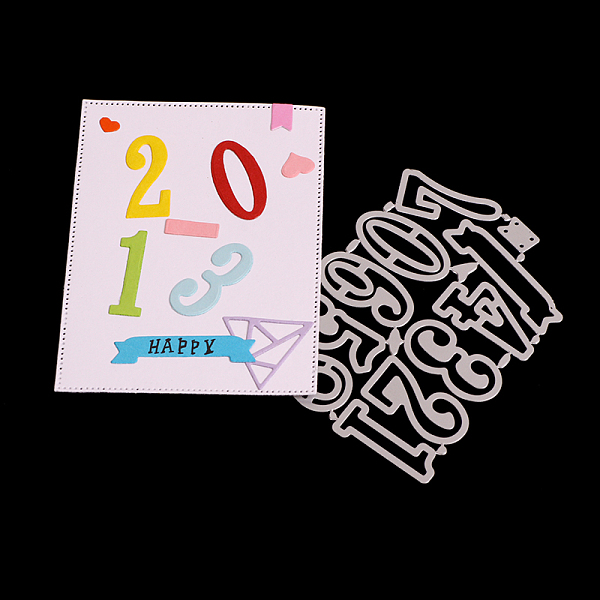 PandaHall Number Frame Carbon Steel Cutting Dies Stencils, for DIY Scrapbooking/Photo Album, Decorat, Matte Platinum, 7.9x10.6cm Carbon...