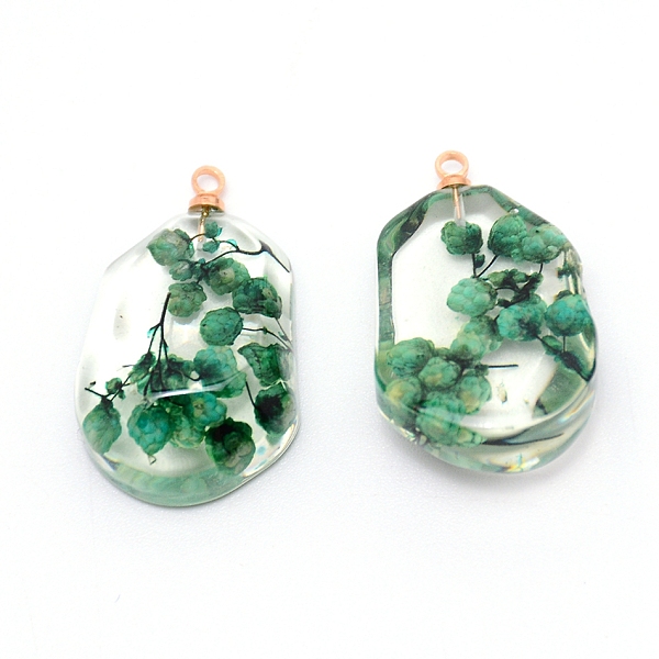 

PandaHall Resin with Iron Ring, for Dried flower Pendants Accessories, Green, 27x16.5x9mm, Hole: 1.8mm Resin Oval Green