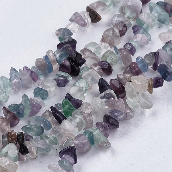 

PandaHall Natural Fluorite Stone Bead Strands, Chip, 4~10x4~6x2~4mm, Hole: 1mm, about 210pcs/strand, 35.4 inch Fluorite Chip Purple