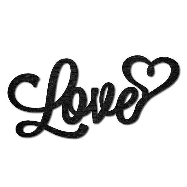 

PandaHall CREATCABIN Wood Cutout Love Sign Heart Laser Cut Wooden Wall Decor Sculpture Hanging Decor Wall Art Decoration for Home Gallery..., Black