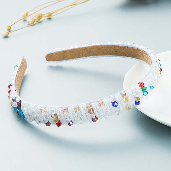 

PandaHall Bling Bling Glass Beaded Hairband, Party Hair Accessories for Women Girls, Colorful, 12mm Glass