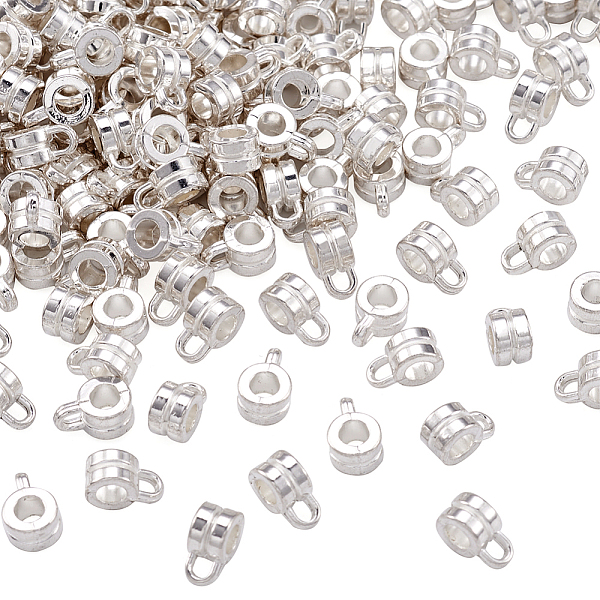 

PandaHall ALloy Tube Bails, Loop Bails, Bail Beads, Column, Silver, 9x6x4mm, Hole: 1.8mm, Inner Diameter: 3mm Alloy Column