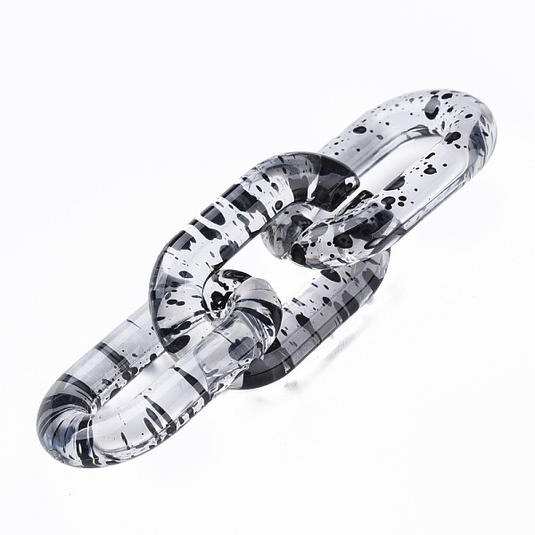 

PandaHall Transparent Acrylic Linking Rings, Quick Link Connectors, for Cable Chains Making, Oval, Black, 31x19.5x5mm, Inner Diameter...