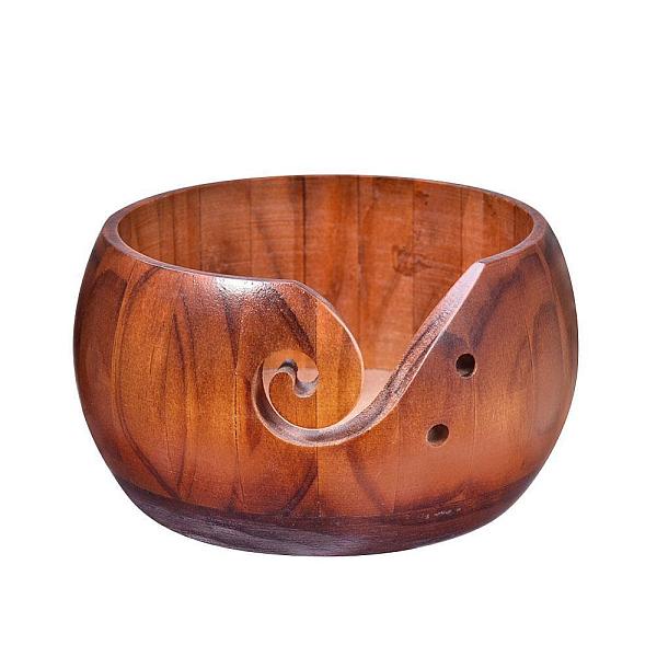 

PandaHall Wooden Yarn Ball Bowl, Round Ball Knitting Wool Storage Bowls, with Cover and Hole, for Knitting and Crochet, Sienna, 15x8cm Wood..., Brown