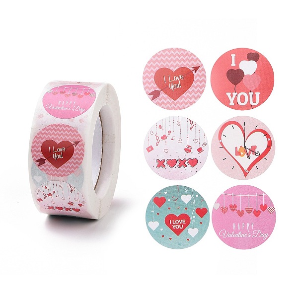 

PandaHall Valentine's Day Round Paper Stickers, Adhesive Labels Roll Stickers, Gift Tag, for Envelopes, Party, Presents Decoration, Mixed..., Multicolor