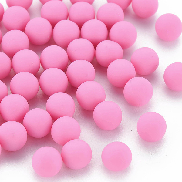 

PandaHall Opaque Acrylic Beads, Frosted, No Hole, Round, Hot Pink, 8mm, about 1600pcs/500g Acrylic Round