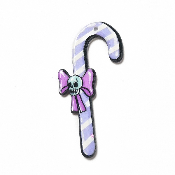 

PandaHall Christmas Printed Acrylic Pendants, with Skull Pattern Charm, Candy Cane Pattern, 57.5x29x2.5mm, Hole: 1.8mm Acrylic Candy Cane..., Purple