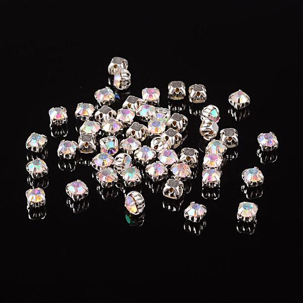 

PandaHall Sew on Rhinestone, Multi-strand Links, Multi-strand Links, Grade A Glass Rhinestone, with Brass Prong Settings, Garments..., Clear