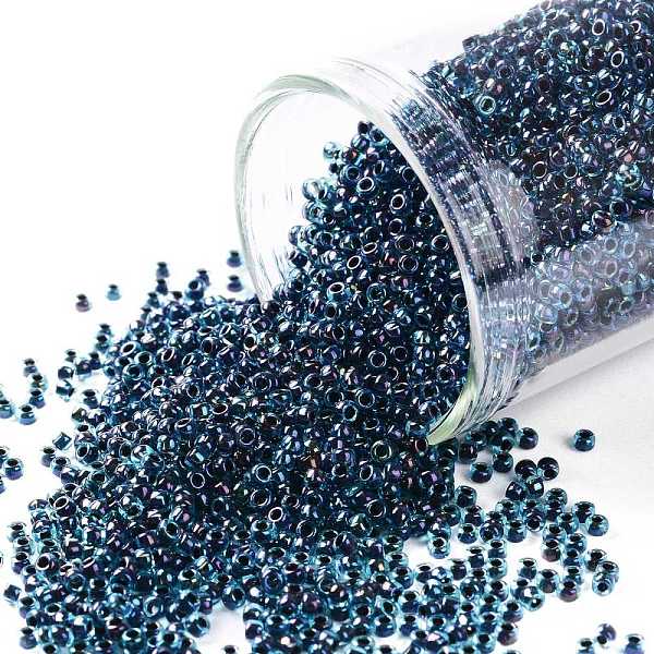 

PandaHall TOHO Round Seed Beads, Japanese Seed Beads, (248) Inside Color AB Blue/Midnight Bl Lined, 15/0, 1.5mm, Hole: 0.7mm, about...