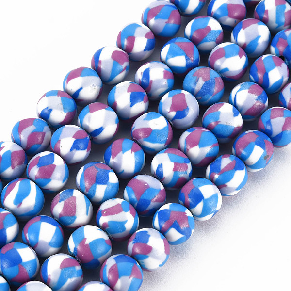 

PandaHall Handmade Polymer Clay Beads Strands, for DIY Jewelry Crafts Supplies, Round, Dodger Blue, 8.5~9x8mm, Hole: 1.8mm, about...