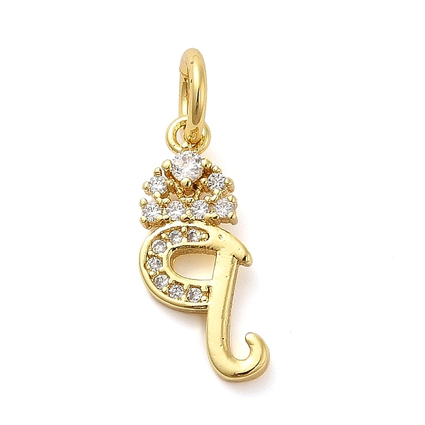 

PandaHall Brass Micro Pave Cubic Zirconia Pendants, with Jump Ring, Letter Q, 17x8.5x2mm, Ring: 6x1mm, Inner Diameter: 4mm Brass+Cubic..., Clear